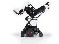invacare TDX SP2 NB power chair side view in elevated and reclined position